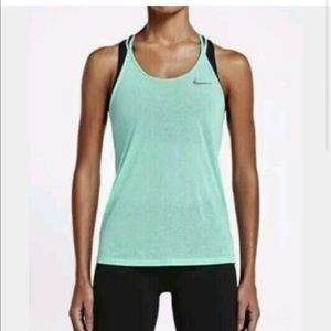 Nike Womens dry fit tank in blue/green